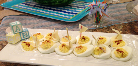 Deviled-egg boats for a nautical baby shower