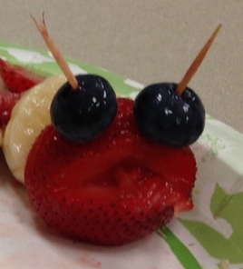 Strawberry and blueberry snake head